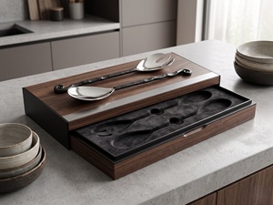 Juego de servidor de ensalada antiguo pulido brillante de acero inoxidable caliente de primera calidad, juego de servidor de ensalada de bajo precio de calidad superior elegante de estilo nórdico - Product Image 6