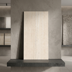 Travertino Mint 60x120 Carrelage de porcelaine aspect marbre émaillé poli de luxe pour le sol du salon Carrelages de sol en céramique - Product Image 4
