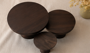 Juego de 3 Soportes para Pastel Hechos a Mano con Madera de Mango y Acacia, Exhibidores Rústicos para Postres, Bandeja de Servicio con Pedestal, Decoración para Bodas - Product Image 4