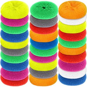 Set di 30 Spugne per Piatti in Rete di Nylon Anti-Graffio, Colori Arcobaleno, Tamponi Rotondi in Plastica per Piatti e Pentole - Product Image 1