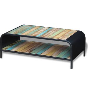 โต๊ะกาแฟไม้รีไซเคิลหลากสี ดีไซน์สี่เหลี่ยมมาตรฐาน - Product Image 4