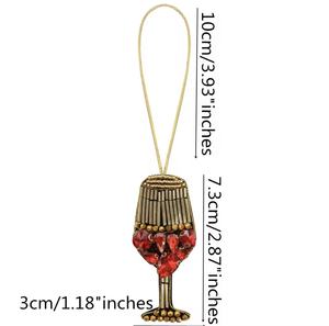 Porte-clés vintage faits à la main en strass blancs, breloques de poignet multicolores avec lettres initiales alphabet, style bling pour fêtes - Product Image 3