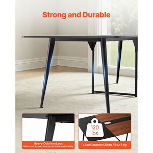 Tavolo da Conferenza Moderno a Forma di Barca da 2,4 m per 10 Persone, Scrivania per Riunioni con Gambe in Metallo - Product Image 3