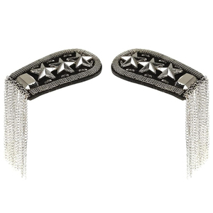 Wholesale Custom Embroidered Epaulettes Shoulder Boards with Sequin Decor Star Pattern Eco-Friendly for Uniform Ceremonial Wear - Product Image 1