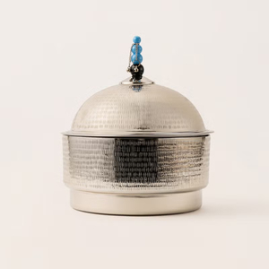 Olla para Servir Alimentos con Acabado Plateado Árabe, Plato para Exhibición en Bodas, Equipo de Catering con Tapa Martillada, Gran Venta - Product Image 2