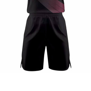 Custom Sublimated Basketball Jersey Set <b>Men</b> <b>Black</b> Red V-Neck Sleeveless Moisture Wicking Athletic Wear All Seasons - Product Image 6