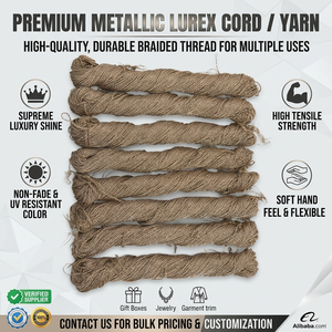 Natural Premium Zari Cord & Embroidery Thread for Garment Bags Home Textile-Eco-Friendly 3 Strand Twisted Drawcord OEM Export - Product Image 6