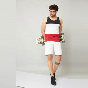 100% Customized Wholesale Slim Fit Spoon Neck Ribbed Knitted Tank <b>Top</b> White Men's Cotton Embroidery Personalized Logo Printing - Product Image 6