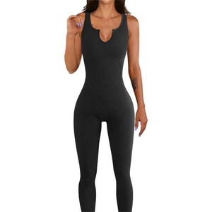 Nouvelle Arrivée Combinaison Sportive Sans Manches Écologique Sans Coutures Longue Effet Ventre Plat pour Femme - Product Image 4