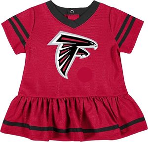 Vestido tipo jersey para niña de los Atlanta Falcons con pantalones cortos, conjunto deportivo con temática de fútbol americano en malla roja - Product Image 2