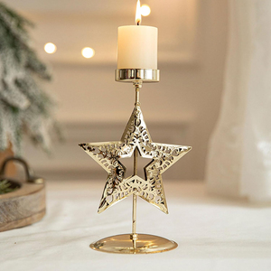 Wholesale Silver Aluminum Metal <b>Christmas</b> <b>Tree</b> Candle Holder Luxury 4-Arm Candle Holder with Star Topper for Home <b>Table</b> Decor - Product Image 5