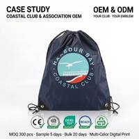 Sac à dos en polyester imperméable personnalisé avec logo, sac de sport à cordon, couleur personnalisée, grande taille, prix d'usine en gros