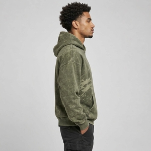 Sudadera con capucha para hombre, estilo acid wash, con textura suave, corte relajado y un look moderno, ideal para atuendos casuales diarios. - Product Image 6