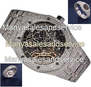 Montre en acier inoxydable avec diamant moissanite blanc, cadran noir, résistance à l'eau 10 bars, occasion spéciale, cadeau pour homme, usage quotidien - Product Image 2