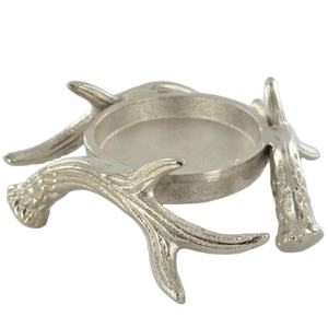 Silver Finished Small and <b>Large</b> Heart <b>Candle</b> Stand With Wood Bas Easy Portable Tabletop <b>Candle</b> Holder for Party Christmas Decor - Product Image 3