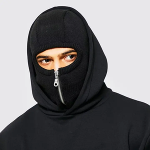 Sudadera con capucha y máscara elástica para hombre, ropa de fitness estilo ninja y balaclava, camiseta negra y gris de verano de alta calidad - Product Image 3