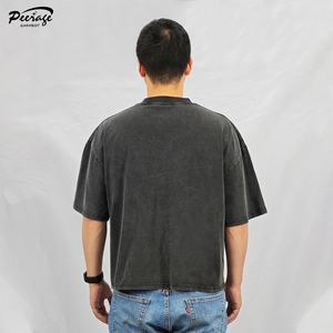 Camiseta de Algodón Extra Grande Personalizada con Lavado Ácido para Adolescentes, Moda Juvenil, Algodón Suave Premium, Estilo Casual Urbano, Fabricante - Product Image 3