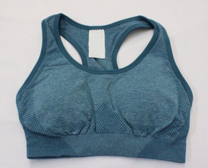 Women's Racerback Sports Bra With Removable Pads Breathable <b>Mesh</b> Medium Support Yoga <b>Top</b> Solid Color Seamless Design - Product Image 1