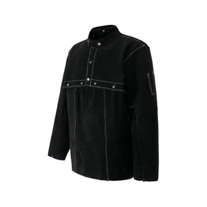 Veste de sécurité réfléchissante en cuir de vachette fendu, résistante aux flammes, pour la lutte contre les incendies, avec tablier à dos ouvert et manches cape pour le soudage - Product Image 3