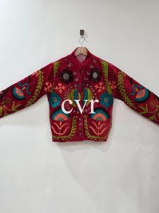 Handmade Velvet Suzani Eco-Friendly Uzbek Suzani Velvet Outerwear <b>Coat</b> Winter Boho Embroidered Women's Luxury <b>Coat</b> for Party Wea - Product Image 2