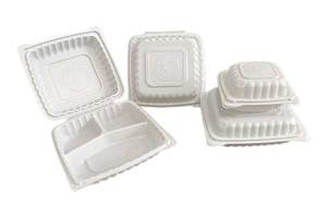 Wholesale MFPP Clamshell Takeout Food <b>Containers</b>, 8x8 & 9x9 Inch Hinged Food Boxes, 1-Compartment & 3-Compartment Disposable - Product Image 2