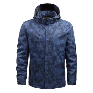 Veste coupe-vent pour homme, écologique, col montant, coupe régulière, en soie/coton, color block, vêtement d'extérieur pour l'hiver - Product Image 5