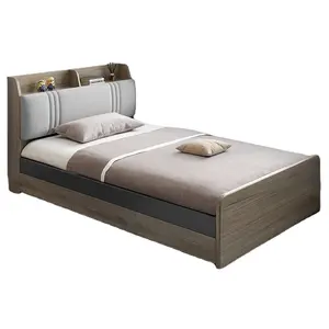 Modern Design Bedroom Funiture Multi-functional MDF wooden storage bed