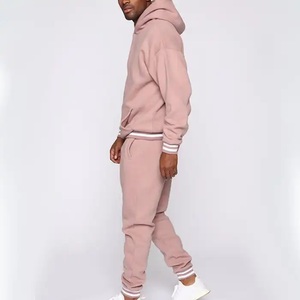 Conjunto Deportivo Casual para Hombre, Color Rosa, con Capucha, Manga Larga, Corte Regular, Bolsillos Laterales, Transpirable, de Algodón, para Otoño - Product Image 2
