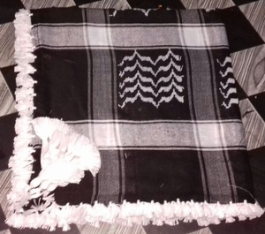 Ever Selling Black white Palestine Arafat Keffiyeh Scarf Square Cotton Kuffiyeh Ghutra Hatta Rafah Ghaza shemagh arab scarrf - Product Image 3