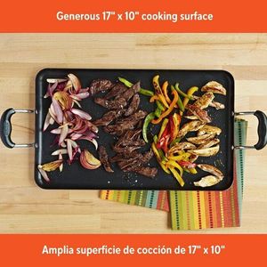 Piastra Doppia in Ceramica 17"x10" Nera Compatibile Elettrica e a Gas in Alluminio Lavabile a Mano - Piastre e Padelle per Grigliare - Product Image 6