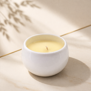 Elegant Ceramic <b>Candle</b> Vessel Smooth Gloss Finish Single <b>Wick</b> Long Burn Minimalist Luxury Home Decor Premium Gift Choice - Product Image 1