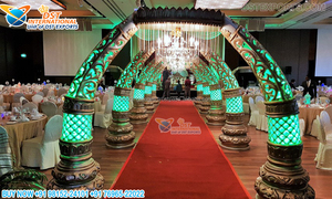 Decoración tradicional de la puerta de bienvenida de la boda Tema de Mughal Configuración de la puerta de bienvenida Boda India Tema de Ganesha Puerta de bienvenida - Product Image 6