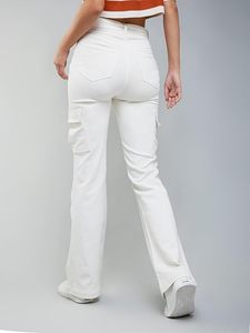กางเกงยีนส์ขายาวทรงขากว้างเอวสูงปานกลางสำหรับผู้หญิง - Product Image 3