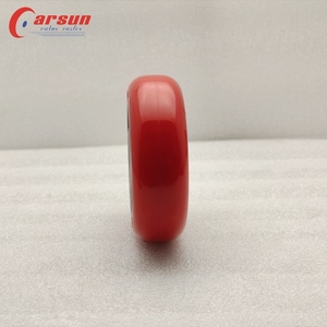 CARSUN 100x32mm Roue moyenne PU 4 pouces roue en polyuréthane rouge avec roulements et couvercles en plastique