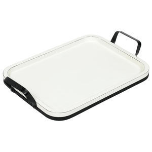 Bandeja de madera blanca de gran venta, bandeja Rectangular de madera maciza para servir y decorar con asas de Metal para bares, restaurantes y uso doméstico - Product Image 1