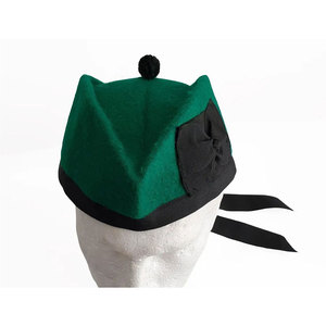 Gorro Glengarry Verde Escocés de Lana, Gorro Tradicional Escocés Liso, Venta al por Mayor 2026 - Product Image 2