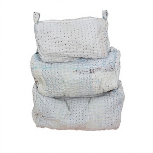 Handmade Cotton kantha cosmetic pouch bag <b>small</b> Large Kantha with zipper closure Bag Women's Gifts for women - Product Image 1