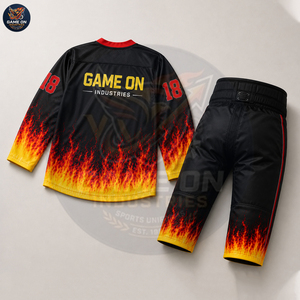 2026 Premium Quality With Private Lable Comfortable Breathable Sublimation Team Wear Custom Flame Design Ice Hockey Uniform - Product Image 2