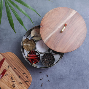 Wood <b>Spice</b> Box High Quality Wholesale Wooden Seasoning Pot Kitchen <b>Spice</b> <b>Jar</b> Storage Container Best Price - Product Image 1