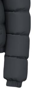 Veste matelassée à capuche noire pour homme, coupe-vent, fermeture éclair, coupe ajustée, décontractée, d'hiver, courte, 100 % polyester - Product Image 2