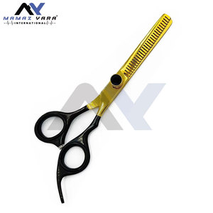 Professional Gold Black Barber <b>Scissors</b> Set Premium Hairdressing Thinning Shears Stainless Steel Sharp Right-Handed Custom Logo - Product Image 3