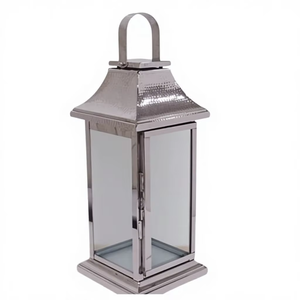 Wholesale Selling Eco-Friendly Portable Metal &Glass <b>Lantern</b> With Shiny <b>Silver</b> Finish Candle <b>Lantern</b> for Wedding & Outdoor - Product Image 1
