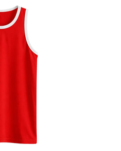 Custom Red White <b>Men</b> Tank Top Cotton Sleeveless Vest O Neck Summer Gym Workout Casual Plain <b>Singlet</b> OEM Manufacturer Supplier - Product Image 2