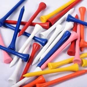 Paquete de 100 Unidades de Tees de Golf de Madera de Bambú con Logotipo Personalizado, 42 mm/54 mm/70 mm/83 mm, Varios Colores, Duraderos, de Madera Natural - Product Image 1