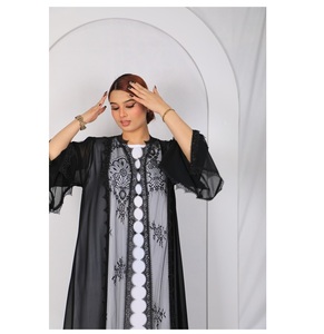 Elegante Abaya Larga de Encaje de Lujo, Diseño Único 2025, Fabricante Mayorista en China - Product Image 1