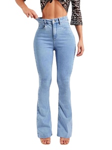 Jeans de Mezclilla Casuales Elásticos y Ajustados para Mujer, Transpirables, Estilo Ligeramente Acampanado, con un Lindo y Dulce Diseño con Logotipo en la Cintura para el Verano - Product Image 5