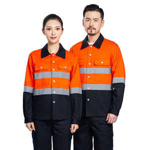 เสื้อเชิ้ตแขนยาวสะท้อนแสงแบบสองสีสำหรับงานก่อสร้าง รักษาความปลอดภัย ชุดป้องกันความปลอดภัยมองเห็นได้ชัดเจน - Product Image 2