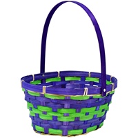 Vente en gros de paniers de pâques du VIETNAM, petits et grands paniers colorés en bambou tissé, paniers de rangement colorés pour gâteaux de bonbons aux œufs et aux fruits