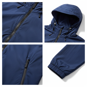 Veste coupe-vent décontractée légère et résistante à l'eau pour l'hiver, service OEM premium, fermeture éclair, col montant, logo personnalisé sur le devant - Product Image 5