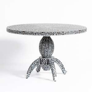 Table basse en nacre la plus vendue, table ronde artisanale en nacre pour la décoration intérieure, mobilier de maison du Vietnam - Product Image 5